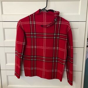 Red plaid sweater